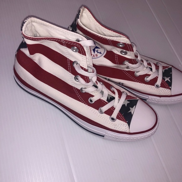 stars and stripes converse high tops